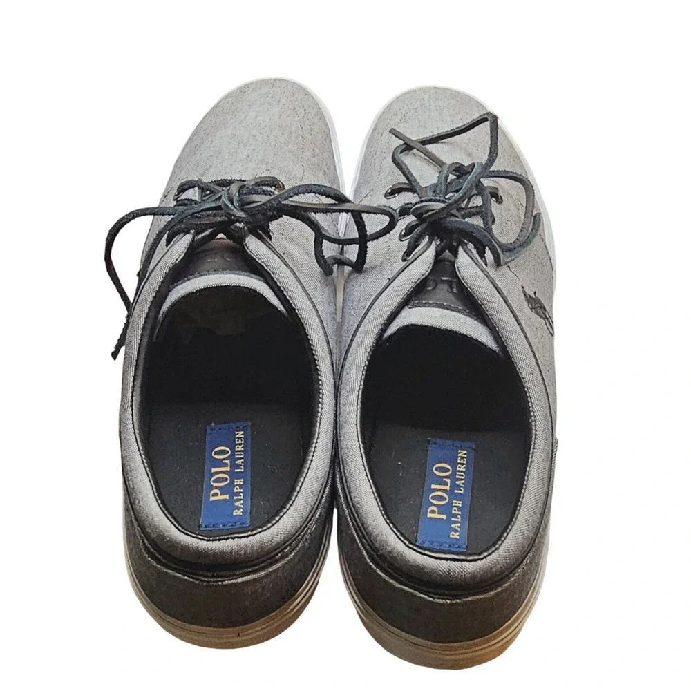 Polo Ralph Lauren Faxon Men Size 13‎ Boat Shoes Low Canvas Gray Sneakers Preppy